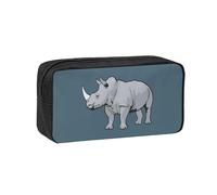 PPHGUT Animal Rhino Print Adults Spacious Case Large-Capacity Stationery Daily Carry Office Organizer Pouch