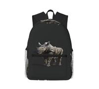 PPHGUT Animal Rhino Print Casual Backpack Lightweight Travel Outdoor Adventures Camping Dual Shoulder Bag