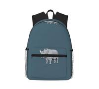 PPHGUT Animal Rhino Print Casual Backpack Lightweight Travel Outdoor Adventures Camping Dual Shoulder Bag