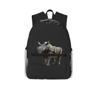 PPHGUT Animal Rhino Print Casual Backpack Lightweight Travel Outdoor Adventures Camping Dual Shoulder Bag