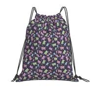 PPHGUT Animals-Cute Mouse Print Adults Foldable Drawstring Backpack Fitness Travel Bag Weekend Outdoor Activities