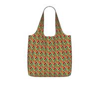 PPHGUT Art Style Fruit Print Women Men Foldable Reusable Shopping Lightweight Tote Bag Weekend Travel Camping