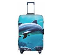 PPHGUT Beautiful Underwater World Dolphins Coral Print Universal Travel Suitcase Cover Elastic Luggage Protector Waterproof Lightweight