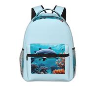 PPHGUT Beautiful Underwater World Dolphins Coral Print Versatile Leisure Backpack Lightweight Waterproof Travel Work Outdoor Adventures
