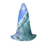 PPHGUT Big Ocean Wave Hd Print Hooded Cloak Dress Up Halloween Carnival Cosplay Teens Kids Adults Wizard Themes
