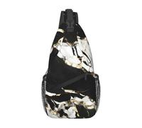 PPHGUT Black and White Marble Texture Print Men Women Cross Chest Bag Diagonally Sling Backpack Travel Running Daily Use