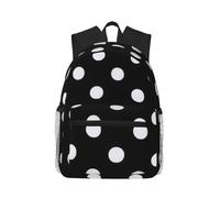 PPHGUT Black & White Big Dot Print Casual Backpack Lightweight Travel Outdoor Adventures Camping Dual Shoulder Bag