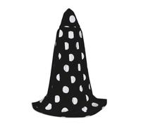 PPHGUT Black & White Big Dot Print Hooded Cloak Dress Up Halloween Carnival Cosplay Teens Kids Adults Wizard Themes