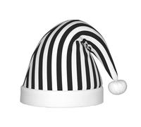 PPHGUT Black & White Stripe Print Kids Christmas Hat Comfortable Xmas Holiday Cap for Santa Party New Year Trim