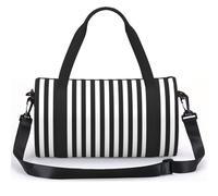 PPHGUT Black & White Stripe Print Sports Tote Bag Unisex Vacation Backpack Versatile Travel Weekend Commutes