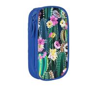 PPHGUT Blooming Cactus Print Practical Pencil Case Multi-Compartment Office Travel School Art Daily Supplies