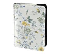 PPHGUT Blue Flower Floral Pattern Roses Print Men Women Passport Travel Document Lightweight Stylis Secure Business Leisure