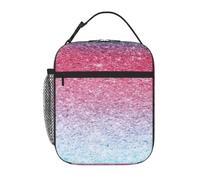 PPHGUT Blue Pink and Purple Pastel Colors Print Adults Lunch Bag Tote Waterproof Work Travel Reusable Portable Bento Box