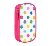 PPHGUT Blue Polka Dot Pattern Print Practical Pencil Case Multi-Compartment Office Travel School Art Daily Supplies