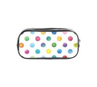 PPHGUT Blue Polka Dot Pattern Print Transparent Stationery Organizer for School Travel Office Work Sports Supplies