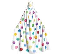 PPHGUT Blue Polka Dot Pattern Print Women Men Hooded Cloak Cosplay Costume Carnival Wizard Masquerade Travel Themed