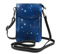PPHGUT Blue Shining Stars pattern Print Adjustable Shoulder Bag Crossbody Women Phone Case Lightweight Fashion Accessory