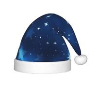 PPHGUT Blue Shining Stars pattern Print Kids Christmas Hat Comfortable Xmas Holiday Cap for Santa Party New Year Trim