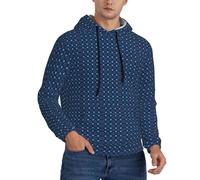 PPHGUT Blue Volleyball Print Autumn Winter Mens Hooded Casual Wear Pullover Breathable Relaxed Fit Sweatshirts
