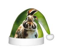 PPHGUT Bunny Rabbits Print Kids Christmas Hat Comfortable Xmas Holiday Cap for Santa Party New Year Trim