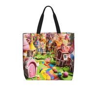 PPHGUT Candy Land Print Lightweight Organizer Bag Shoulder Tote Shopping Travel Beach Casual Commuting
