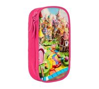 PPHGUT Candy Land Print Practical Pencil Case Multi-Compartment Office Travel School Art Daily Supplies