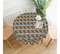 PPHGUT Candy Land Print Waterproof Round Tablecloth Outdoor Party Table Cloth for Camping Indoor Dining