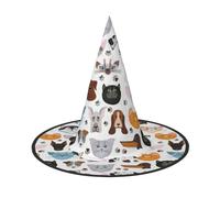 PPHGUT Cat And Dog Faces Bulldog Beagle Labrador Print Carnival Party Hat Headwear For Adults Cosplay Costume Family Gatherings Events