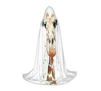PPHGUT Clever Giraffe Print Hooded Cloak Dress Up Halloween Carnival Cosplay Teens Kids Adults Wizard Themes