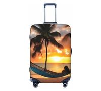 PPHGUT Coconut Beach Sunset Hammock Print Suitcase Cover Universal Elastic Luggage Protector Travel Daily Business Vacation