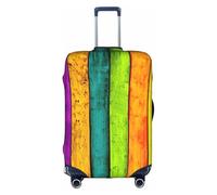 PPHGUT Colored Wooden Board Print Universal Travel Suitcase Cover Elastic Luggage Protector Waterproof Lightweight