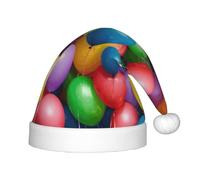 PPHGUT Colorful Balloons Blue Sky Print Kids Christmas Hat Comfortable Xmas Holiday Cap for Santa Party New Year Trim