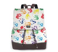 PPHGUT Colorful Hand Shapes Rainbow Print Women Backpack Stylish Lightweight Rucksack Everyday Casual Bag Travel Work Business
