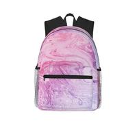 PPHGUT Colorful Marble Pastel Pink Blue Purple Print Casual Backpack Lightweight Travel Outdoor Adventures Camping Dual Shoulder Bag