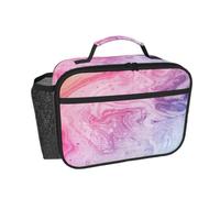 PPHGUT Colorful Marble Pastel Pink Blue Purple Print Lunch Box Bag Tote Versatile Work Office Picnic Travel Reusable Daily Commute