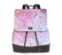 PPHGUT Colorful Marble Pastel Pink Blue Purple Print Women Backpack Stylish Lightweight Rucksack Everyday Casual Bag Travel Work Business