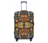 PPHGUT Colorful Sugar Skulls Print Suitcase Cover Universal Elastic Luggage Protector Travel Daily Business Vacation