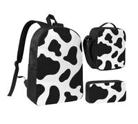 PPHGUT Cow Spot Print School Bag Set Lunch Bag Pen Case Boys Girls School Outdoor Activities Shopping