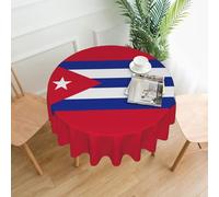 PPHGUT Cuban flag Print Waterproof Round Tablecloth Outdoor Party Table Cloth for Camping Indoor Dining