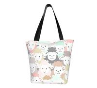 PPHGUT Cute Colorful Sheep Cartoon Pattern Print Women'S Shoulder Bag Shopping Everyday Beach Trip Travel Fashionable Casual Tote