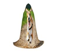 PPHGUT Cute Corgi Print Hooded Cloak Dress Up Halloween Carnival Cosplay Teens Kids Adults Wizard Themes