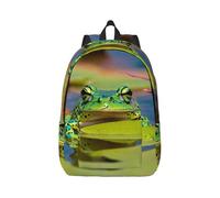 PPHGUT Cute Frog Print Unisex Backpack Lightweight Double Shoulder Bag Travel Outdoor Use Weekend Getaways
