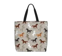 PPHGUT Cute Horse Print Women Large Capacity Bag Reusable Organizer Lightweight Shopping Everyday Tote