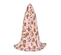 PPHGUT Cute Sloth Print Hooded Cloak Dress Up Halloween Carnival Cosplay Teens Kids Adults Wizard Themes