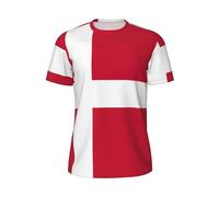 PPHGUT Danish Flag Print Men Summer Casual Use Short Sleeve T-Shirts Soft Ventilated Jogging Wear Workout Black