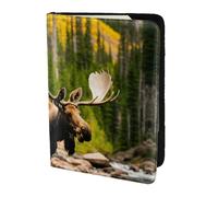 PPHGUT Deer Bear Moose Print Men Women Passport Travel Document Lightweight Stylis Secure Business Leisure