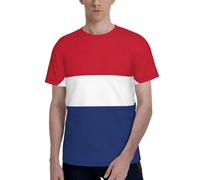 PPHGUT Dutch Flag Print Fashion T-Shirt Short Sleeve Crew Neck Soft Stretchy Sports Vacations Everyday Wear Black