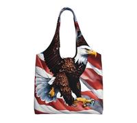 PPHGUT Eagle With Usa Flag Print Unisex Oversized Canvas Tote Bag Shopping Travel Lightweight Shoulder Handbag