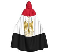 PPHGUT Egyptian Flag Print Unisex Full Length Hooded Halloween Cloak For Cosplay Medieval And Festivals Fits