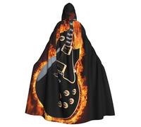 PPHGUT Electric Guitar Print Women Men Hooded Cloak Cosplay Costume Carnival Wizard Masquerade Travel Themed